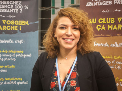 Yamina Ben Ali, directrice de la Fédération du Club Vosgien au salon Tourissimo